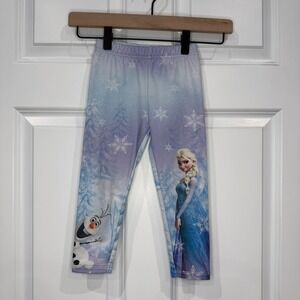 Disney Jumping Beans Frozen Elsa Olaf Winter Print Leggings‎ Girls Size 3T